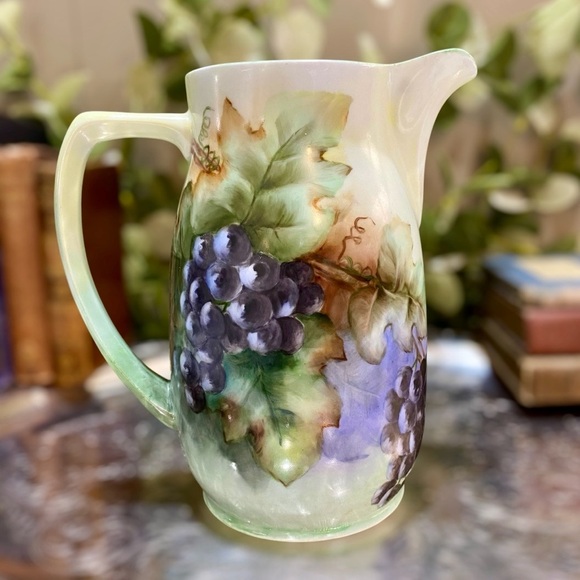 Antique J & C Minerva Bavaria Cider Pitcher Hand Painted Victorian Late c1890s - Picture 7 of 8